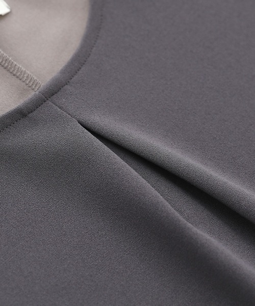 n'OrLABEL（ノアールレーベル）の「【機能素材】『フレンチスリーブカットソー』（Tシャツ/カットソー・レディース・オフホワイト/ブラック/チャコール・2/1）」の14枚目の写真