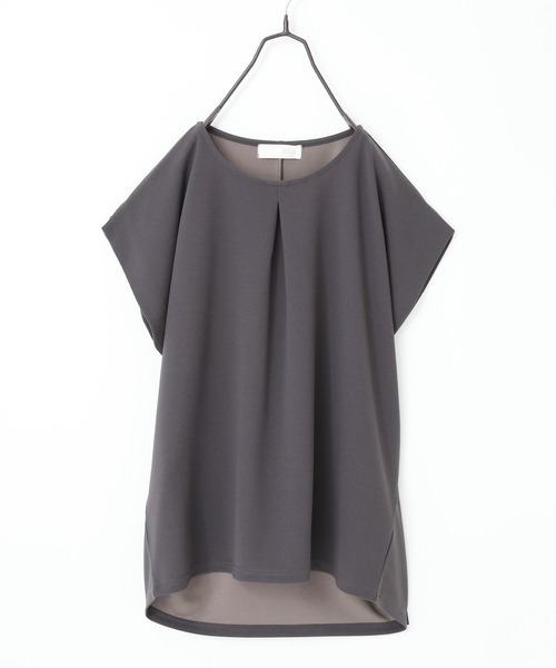 n'OrLABEL（ノアールレーベル）の「【機能素材】『フレンチスリーブカットソー』（Tシャツ/カットソー・レディース・オフホワイト/ブラック/チャコール・2/1）」の9枚目の写真