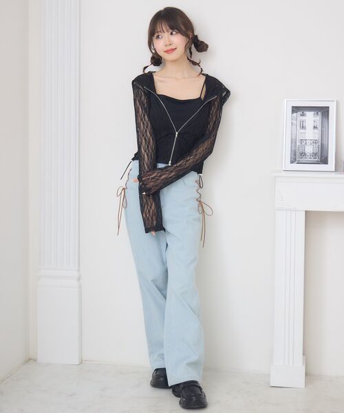 ems excite（エムズエキサイト）の「レースパーカー（パーカー・レディース・ブラック/オフホワイト・FREE）」の3枚目の写真