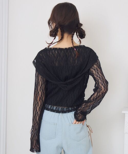 ems excite（エムズエキサイト）の「レースパーカー（パーカー・レディース・ブラック/オフホワイト・FREE）」の9枚目の写真