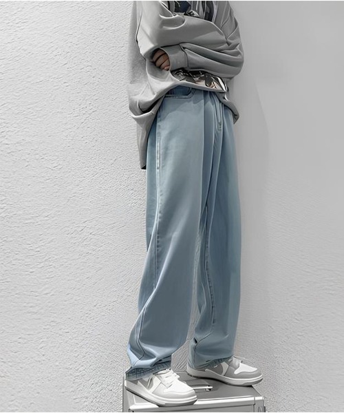 6042【美品】エブリデイアイライク　ワイドパンツ　デニム　ウォッシュ加工 エブリデイアイライク ドゥーズィエムクラス 24SS ワイドデニム