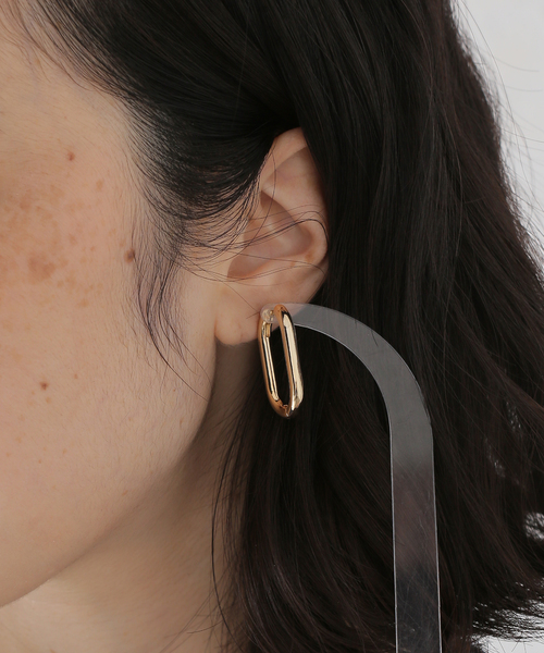 SLOBE IENA（スローブイエナ）の「Theia Jewelry/テイア ジュエリー スクエアフープピアス 71012E0020（ピアス（両耳用）・レディース・ゴールド・FREE）」の8枚目の写真