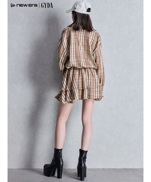 GYDA(ジェイダ)の「3WAYチェックワンピース(ワンピース・レディース・ブラック/ベージュ・FREE)」の5枚目の写真