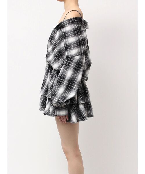 GYDA(ジェイダ)の「3WAYチェックワンピース(ワンピース・レディース・ブラック/ベージュ・FREE)」の6枚目の写真