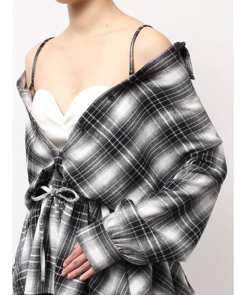 GYDA(ジェイダ)の「3WAYチェックワンピース(ワンピース・レディース・ブラック/ベージュ・FREE)」の9枚目の写真