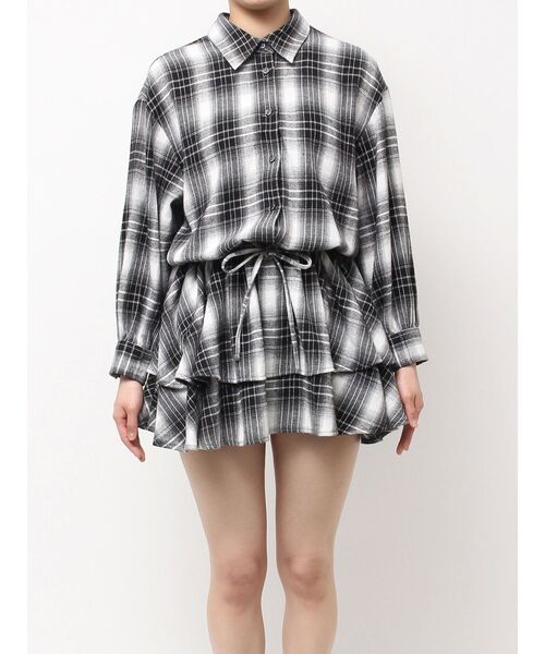 GYDA(ジェイダ)の「3WAYチェックワンピース(ワンピース・レディース・ブラック/ベージュ・FREE)」の12枚目の写真