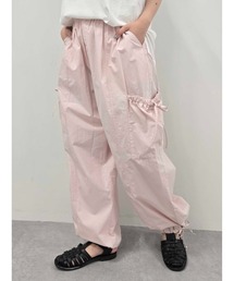 ウエアズボン ピンク 黒リボン レディース center line relax sweat pants / red （センターライン