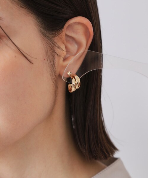 OPAQUE.CLIP(オペークドットクリップ)の「メタル2連ピアス(ピアス(両耳用)・レディース・シルバー系/ゴールド・00)」の7枚目の写真