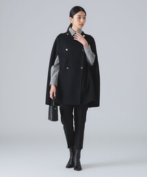 【美品】AK＋1 by EFFE BEAMS ウール ラップコート 38 グレー EFFE BEAMS（エッフェ ビームス）スライドジップ ポンチョ