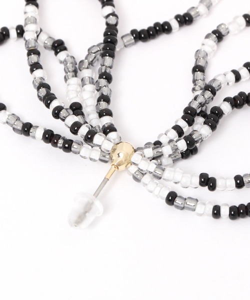 niko and...（ニコアンド）の「MIXビーズリボンピアス（ピアス（両耳用）・レディース・ブラック/ピンク・0）」の3枚目の写真