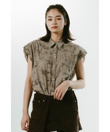 Knuth Marf（クヌースマーフ）の「stripe label nosleeve shirt（シャツ/ブラウス）」