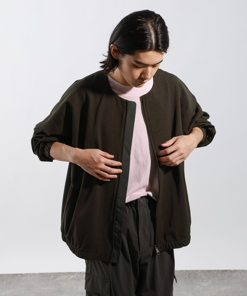 BAYFLOW(ベイフロー)の「ドライ鹿の子ブルゾン(カーディガン/ボレロ・メンズ・ブラック/ブラウン/セージグリーン・MEDIUM/LARGE)」の1枚目の写真