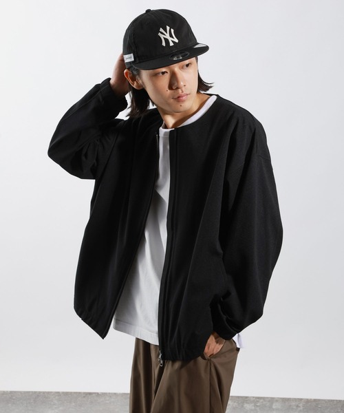 BAYFLOW(ベイフロー)の「ドライ鹿の子ブルゾン(カーディガン/ボレロ・メンズ・ブラック/ブラウン/セージグリーン・MEDIUM/LARGE)」の2枚目の写真