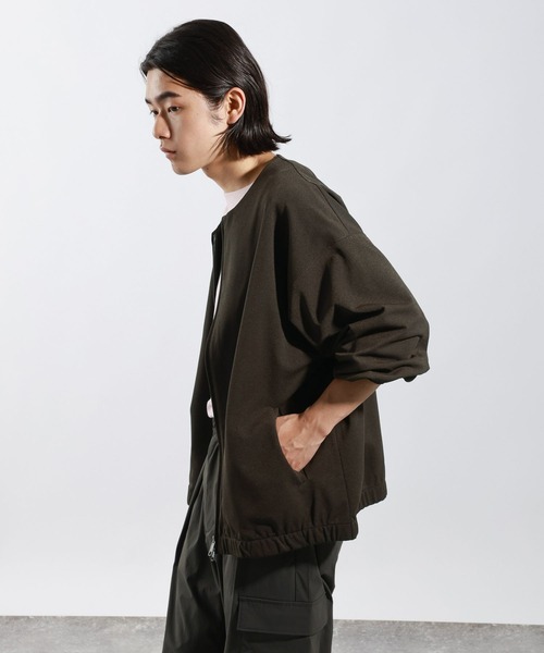 BAYFLOW(ベイフロー)の「ドライ鹿の子ブルゾン(カーディガン/ボレロ・メンズ・ブラック/ブラウン/セージグリーン・MEDIUM/LARGE)」の15枚目の写真