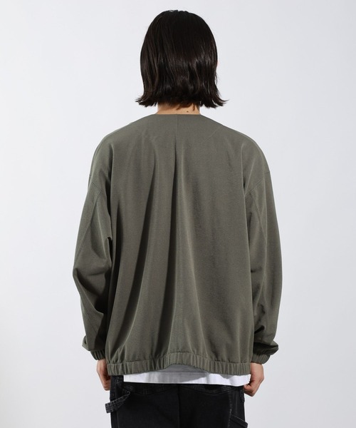 BAYFLOW(ベイフロー)の「ドライ鹿の子ブルゾン(カーディガン/ボレロ・メンズ・ブラック/ブラウン/セージグリーン・MEDIUM/LARGE)」の9枚目の写真