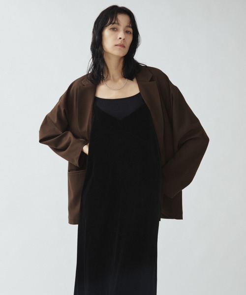 Aunt Marie's（アントマリーズ）の「Vネックベロアロングキャミワンピース（ワンピース・レディース・ブラウン/ブラック・MT/FREE）」の7枚目の写真