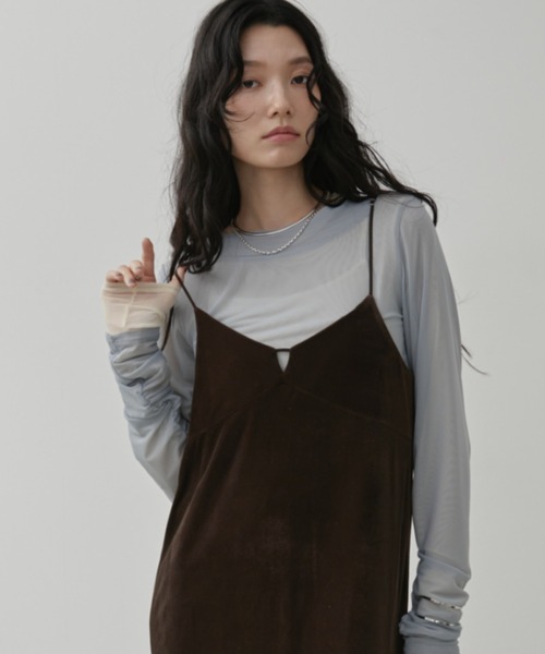 Aunt Marie's（アントマリーズ）の「Vネックベロアロングキャミワンピース（ワンピース・レディース・ブラウン/ブラック・MT/FREE）」の20枚目の写真