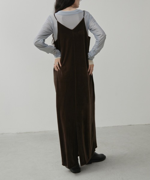 Aunt Marie's（アントマリーズ）の「Vネックベロアロングキャミワンピース（ワンピース・レディース・ブラウン/ブラック・MT/FREE）」の22枚目の写真