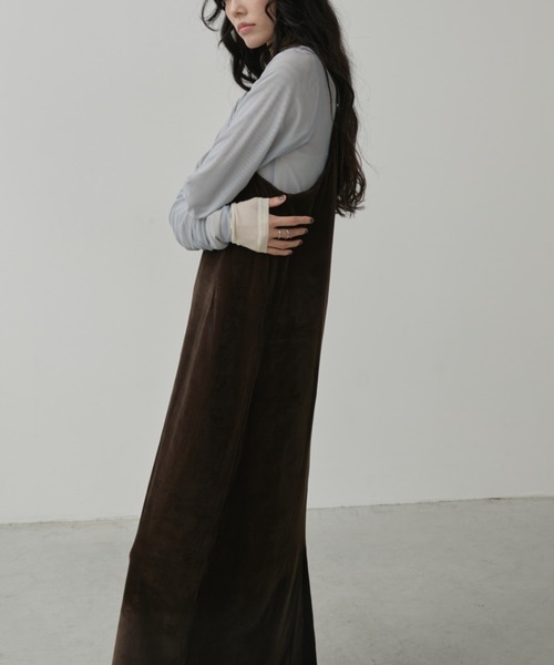 Aunt Marie's（アントマリーズ）の「Vネックベロアロングキャミワンピース（ワンピース・レディース・ブラウン/ブラック・MT/FREE）」の18枚目の写真