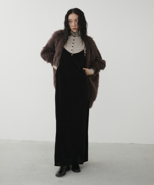 セール】Vネックベロアロングキャミワンピース（ワンピース）｜Aunt