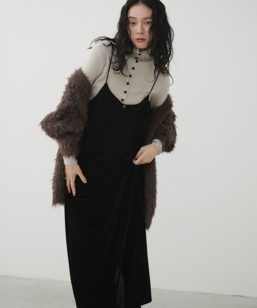 セール】Vネックベロアロングキャミワンピース（ワンピース）｜Aunt