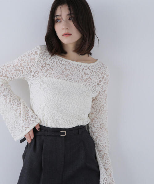 NATURAL BEAUTY BASIC（ナチュラルビューティーベーシック）の「◇モールレーストップス（Tシャツ/カットソー・レディース・ブルー/ブラウン/オフホワイト・FREE）」の5枚目の写真