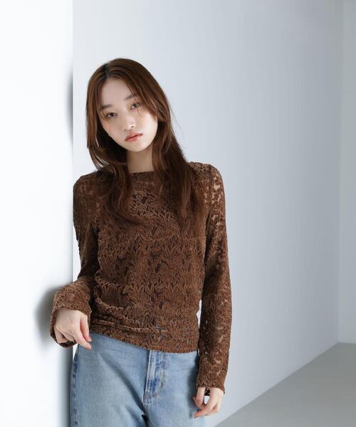 NATURAL BEAUTY BASIC（ナチュラルビューティーベーシック）の「◇モールレーストップス（Tシャツ/カットソー・レディース・ブルー/ブラウン/オフホワイト・FREE）」の14枚目の写真