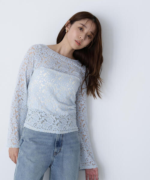 NATURAL BEAUTY BASIC（ナチュラルビューティーベーシック）の「◇モールレーストップス（Tシャツ/カットソー・レディース・ブルー/ブラウン/オフホワイト・FREE）」の17枚目の写真