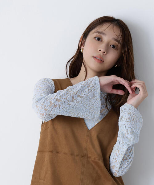 NATURAL BEAUTY BASIC（ナチュラルビューティーベーシック）の「◇モールレーストップス（Tシャツ/カットソー・レディース・ブルー/ブラウン/オフホワイト・FREE）」の16枚目の写真