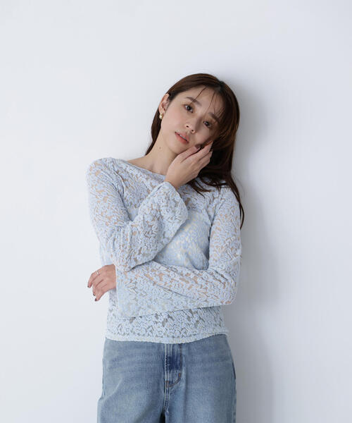 NATURAL BEAUTY BASIC（ナチュラルビューティーベーシック）の「◇モールレーストップス（Tシャツ/カットソー・レディース・ブルー/ブラウン/オフホワイト・FREE）」の12枚目の写真