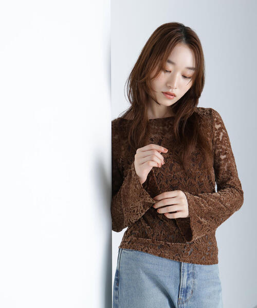 NATURAL BEAUTY BASIC（ナチュラルビューティーベーシック）の「◇モールレーストップス（Tシャツ/カットソー・レディース・ブルー/ブラウン/オフホワイト・FREE）」の3枚目の写真