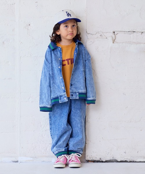 MARKEY'S（マーキーズ）の「ラインリブデニムパンツ（デニムパンツ・キッズ・ブルー/ブラック・120/110/100/90/150/130/140）」の8枚目の写真