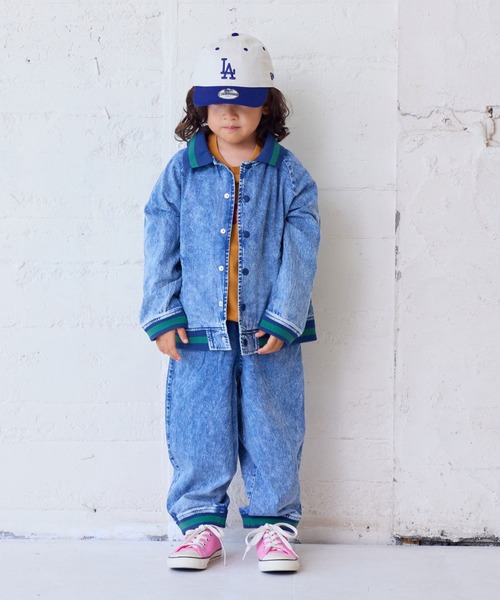 MARKEY'S（マーキーズ）の「ラインリブデニムパンツ（デニムパンツ・キッズ・ブルー/ブラック・120/110/100/90/150/130/140）」の5枚目の写真