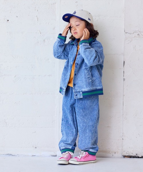 MARKEY'S（マーキーズ）の「ラインリブデニムパンツ（デニムパンツ・キッズ・ブルー/ブラック・120/110/100/90/150/130/140）」の7枚目の写真