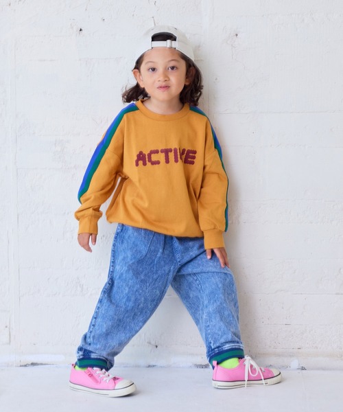 MARKEY'S（マーキーズ）の「ラインリブデニムパンツ（デニムパンツ・キッズ・ブルー/ブラック・120/110/100/90/150/130/140）」の10枚目の写真