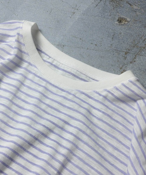 soulberry(ソウルベリー)の「夏の、長袖ボーダーカットソー(Tシャツ/カットソー・レディース・パープル系/ブラック系/ホワイト系・4L/3L/LL/L/M/5L)」の15枚目の写真