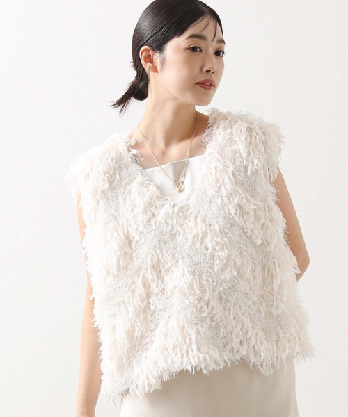 Gready Brilliant（グレディブリリアン）の「ラメシャギージャガードベスト（シャツ/ブラウス・レディース・アイボリー/ブラック・38）」の19枚目の写真