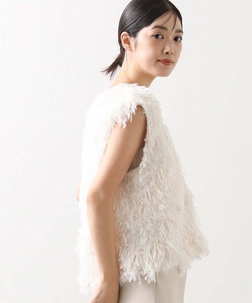 Gready Brilliant（グレディブリリアン）の「ラメシャギージャガードベスト（シャツ/ブラウス・レディース・アイボリー/ブラック・38）」の20枚目の写真