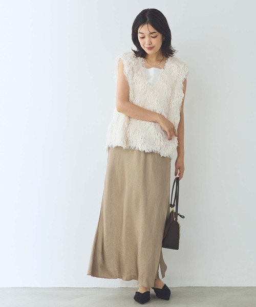 Gready Brilliant（グレディブリリアン）の「ラメシャギージャガードベスト（シャツ/ブラウス・レディース・アイボリー/ブラック・38）」の6枚目の写真