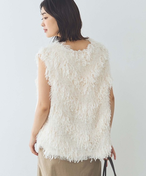 Gready Brilliant（グレディブリリアン）の「ラメシャギージャガードベスト（シャツ/ブラウス・レディース・アイボリー/ブラック・38）」の9枚目の写真