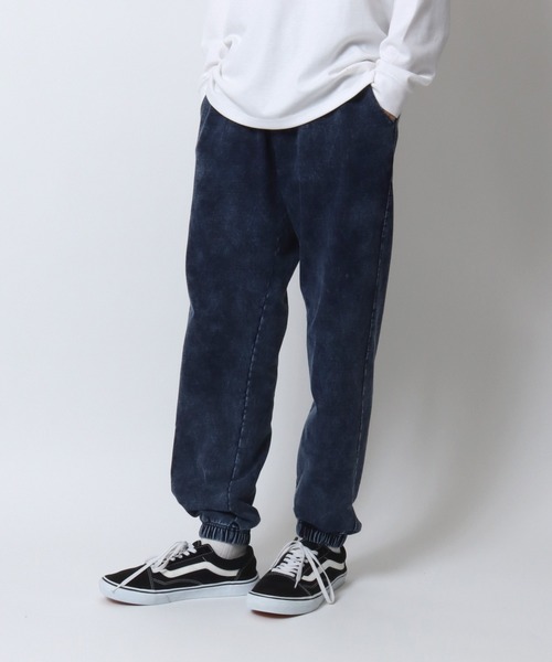 ANPAS(アンパス)の「Vintage Design Chemical Denim Easy Pants/セットアップ対応 ケミカル加工 カットデニム ストレッチイージーパンツ ボトムス スウェットパンツ メンズ レディース(スウェットパンツ・メンズ・ブルー/ブラック・LL/M/L)」の2枚目の写真