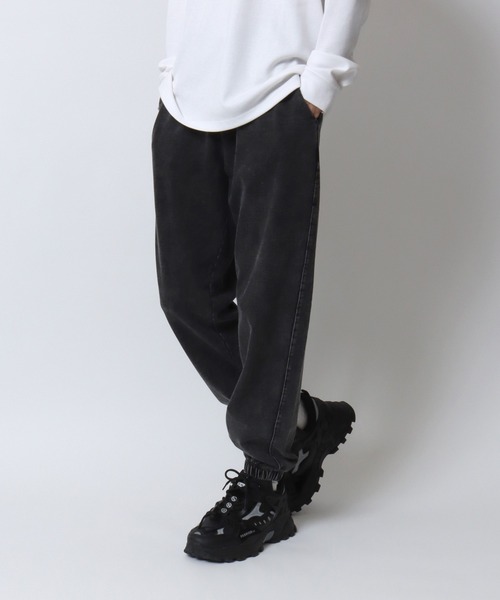 ANPAS(アンパス)の「Vintage Design Chemical Denim Easy Pants/セットアップ対応 ケミカル加工 カットデニム ストレッチイージーパンツ ボトムス スウェットパンツ メンズ レディース(スウェットパンツ・メンズ・ブルー/ブラック・LL/M/L)」の9枚目の写真