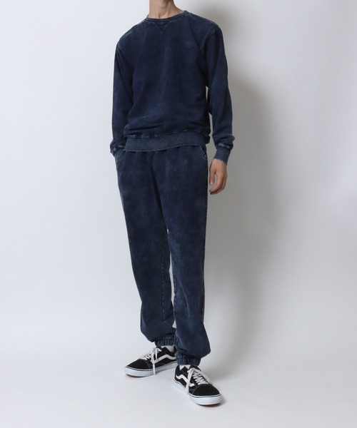 ANPAS(アンパス)の「Vintage Design Chemical Denim Easy Pants/セットアップ対応 ケミカル加工 カットデニム ストレッチイージーパンツ ボトムス スウェットパンツ メンズ レディース(スウェットパンツ・メンズ・ブルー/ブラック・LL/M/L)」の10枚目の写真