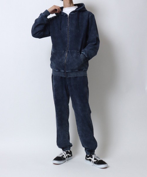 ANPAS(アンパス)の「Vintage Design Chemical Denim Easy Pants/セットアップ対応 ケミカル加工 カットデニム ストレッチイージーパンツ ボトムス スウェットパンツ メンズ レディース(スウェットパンツ・メンズ・ブルー/ブラック・LL/M/L)」の21枚目の写真