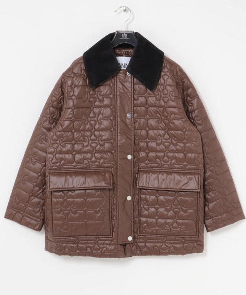 GANNI（ガニー）の「GANNI　Shiny Quilt Midi Jacket（ダウンジャケット/コート・レディース・ブラウン・S/M）」の2枚目の写真