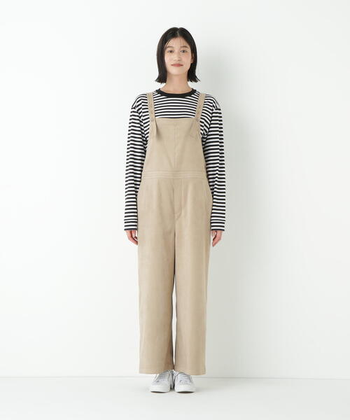 human woman（ヒューマンウーマン）の「◆ストレッチフェイクスエードオーバーオール（サロペット/オーバーオール・レディース・ブラウン/ベージュ・MEDIUM）」の18枚目の写真