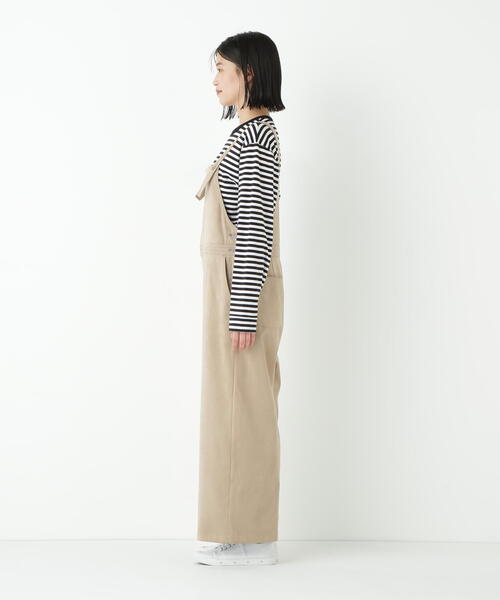 human woman（ヒューマンウーマン）の「◆ストレッチフェイクスエードオーバーオール（サロペット/オーバーオール・レディース・ブラウン/ベージュ・MEDIUM）」の19枚目の写真