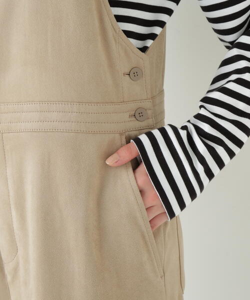 human woman（ヒューマンウーマン）の「◆ストレッチフェイクスエードオーバーオール（サロペット/オーバーオール・レディース・ブラウン/ベージュ・MEDIUM）」の22枚目の写真