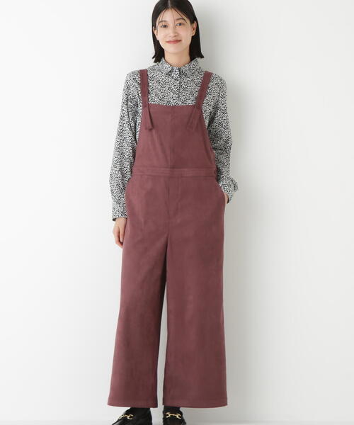 human woman（ヒューマンウーマン）の「◆ストレッチフェイクスエードオーバーオール（サロペット/オーバーオール・レディース・ブラウン/ベージュ・MEDIUM）」の6枚目の写真