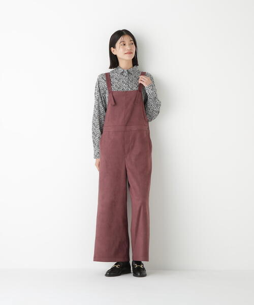 human woman（ヒューマンウーマン）の「◆ストレッチフェイクスエードオーバーオール（サロペット/オーバーオール・レディース・ブラウン/ベージュ・MEDIUM）」の7枚目の写真